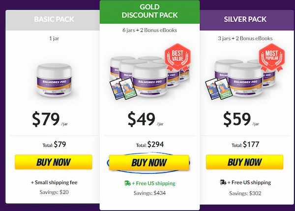 Balmorex Pro Pricing Details